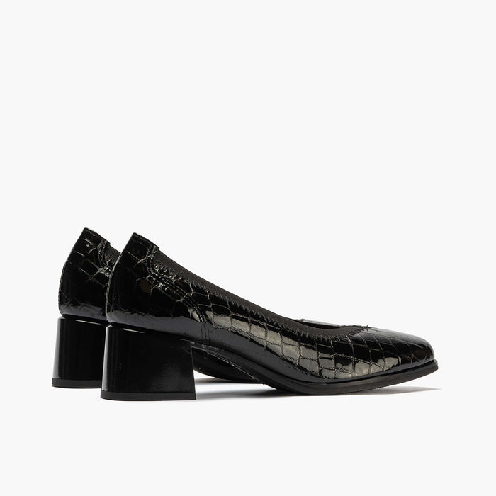 Pitillos Zapato De Salón Pico Con Elástico De Mujer Color Negro
