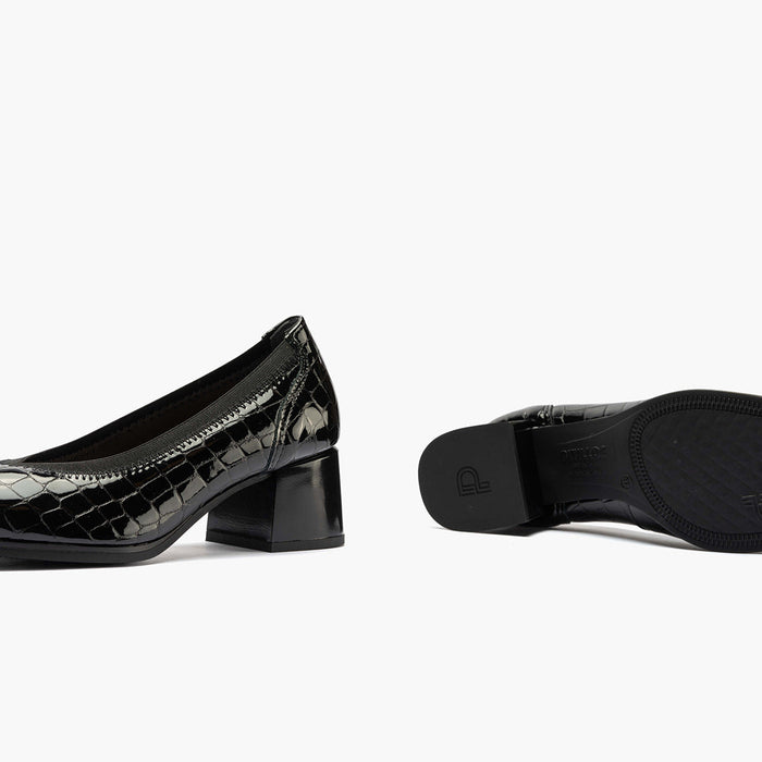 Pitillos Zapato De Salón Pico Con Elástico De Mujer Color Negro