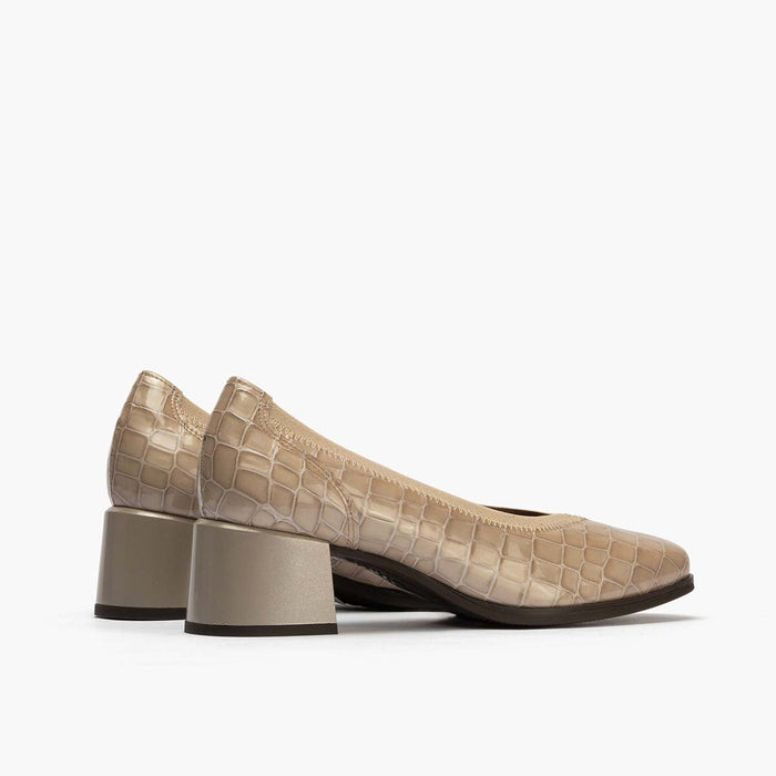 Pitillos Zapato De Salón Pico Con Elástico De Mujer Color Piedra