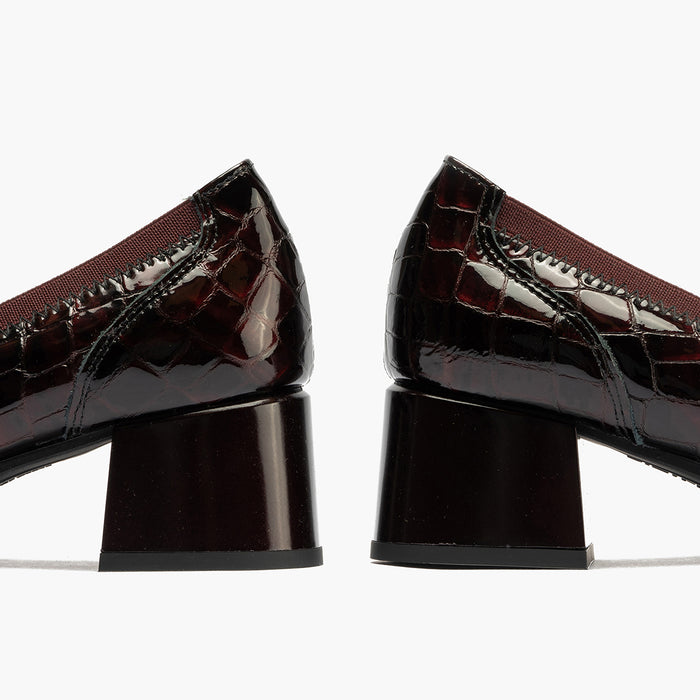 pitillos Zapato de Salón Pico con Elástico para mujer color burdeos