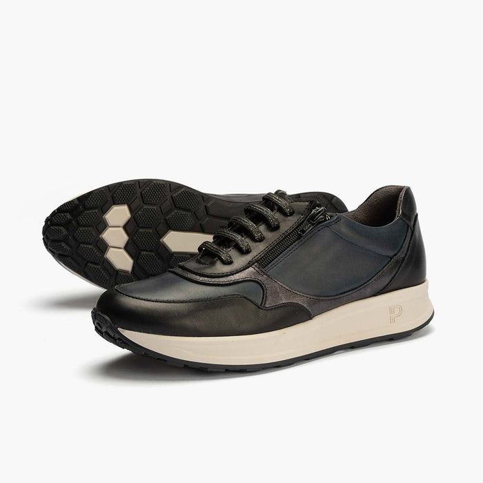 Pitillos Zapato Deportivo Con Cremallera De Mujer Color Negro