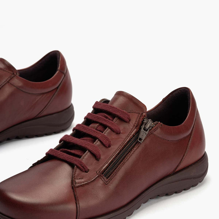 Pitillos Zapato Deportivo Con Cremallera Para Mujer Color Burdeos