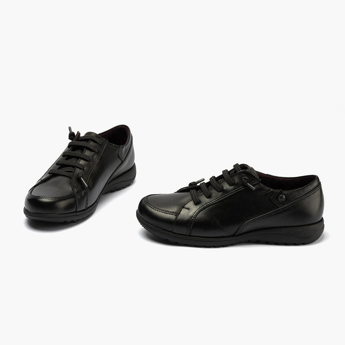 Pitillos Zapato Deportivo Cordon Elástico De Mujer Color Negro