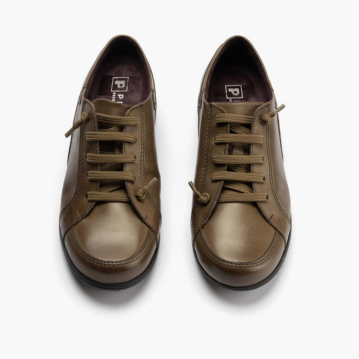 Pitillos Zapato Deportivo Cordon Elástico Para Mujer Color Kaki