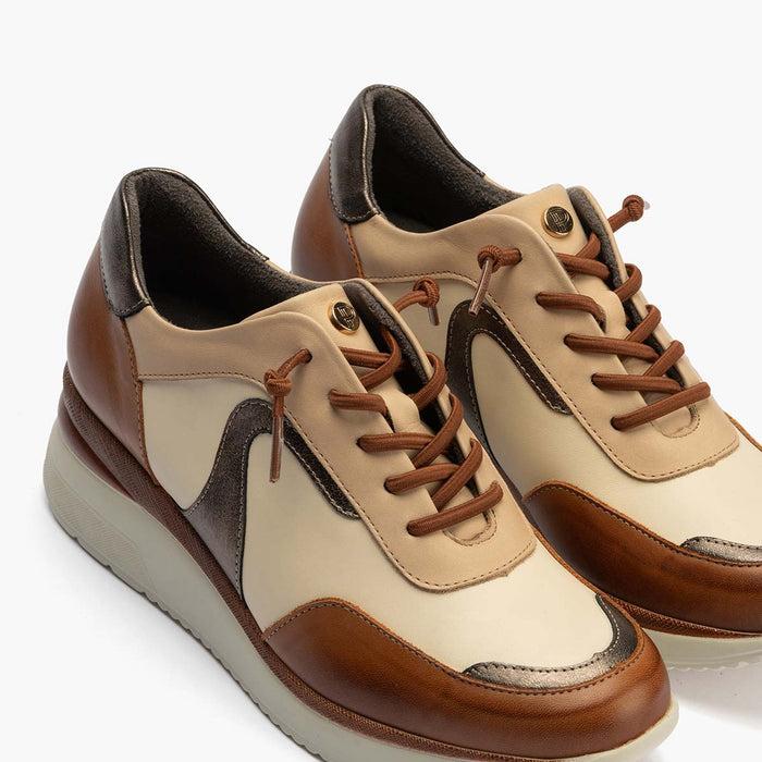 Pitillos Zapato Deportivo Cordones Mujer Color Cuero