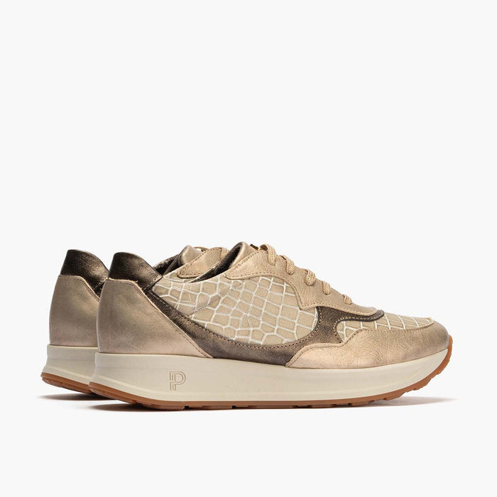 Pitillos Zapato Deportivo Cordones Mujer Color Piedra