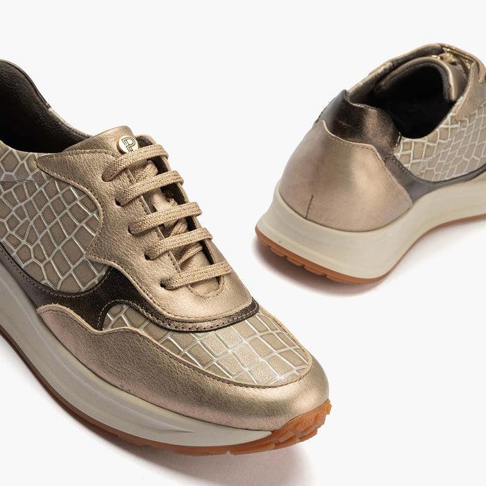 Pitillos Zapato Deportivo Cordones Mujer Color Piedra