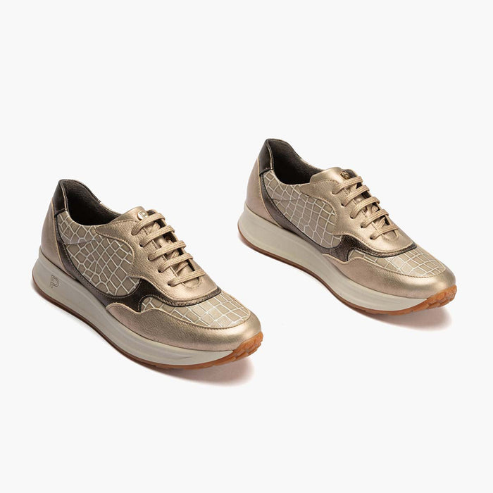 Pitillos Zapato Deportivo Cordones Mujer Color Piedra