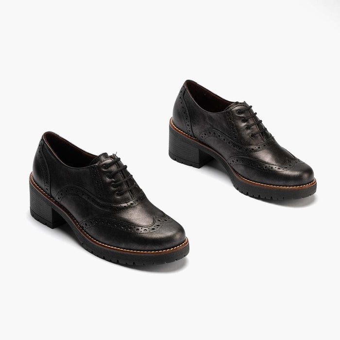 Pitillos Zapato Inglés En Laminado Para Mujer Color Antracita