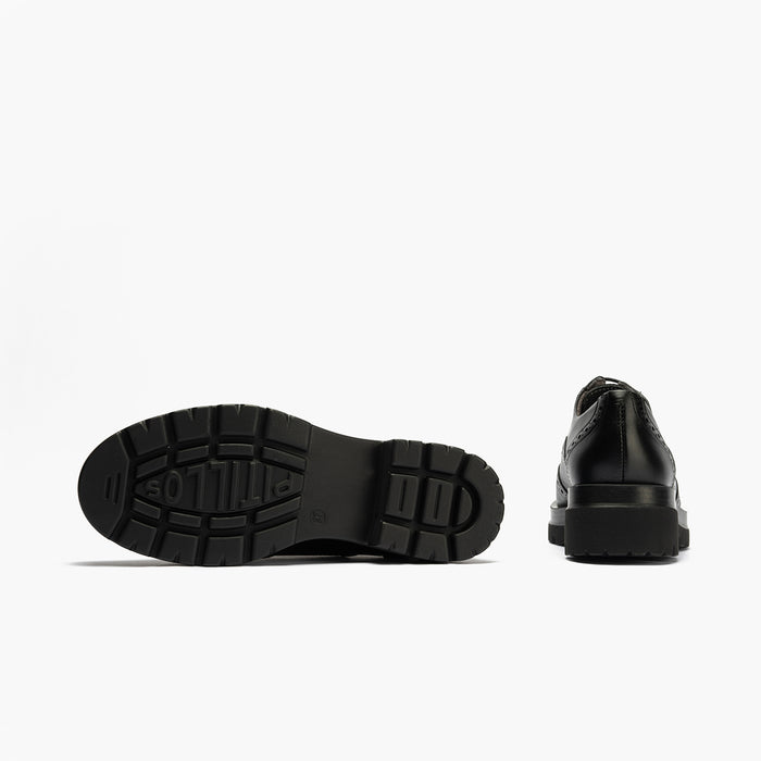 Pitillos Zapato Inglés En Napa De Mujer Color Negro