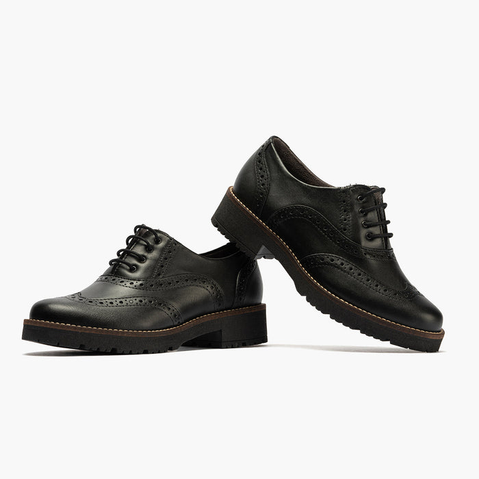 Pitillos Zapato Inglés En Napa De Mujer Color Negro