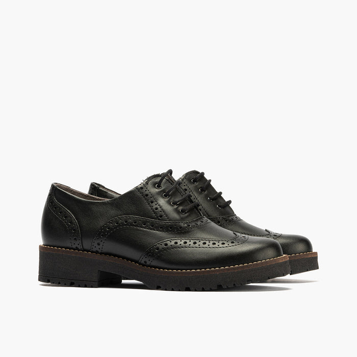 pitillos Zapato Inglés en Napa de mujer color negro