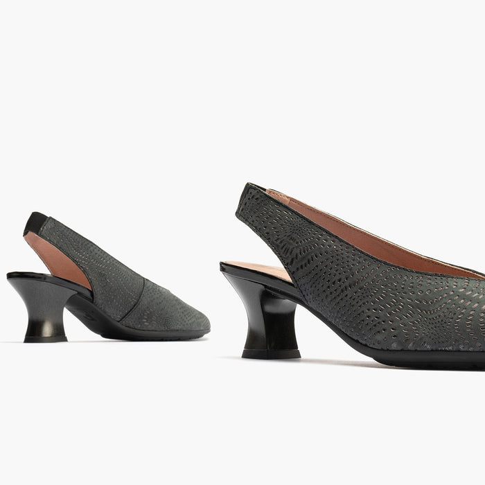 Pitillos Zapatos De Salón De Mujer Destalonado En Piel Y Tacón Embudo NEGRO