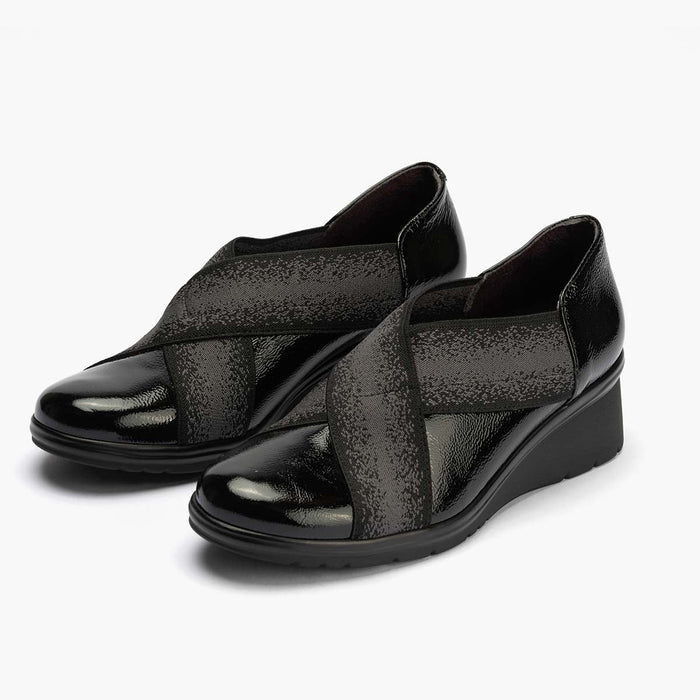 Pitillos Zapatos Elásticos Cruzados De Mujer Color Negro