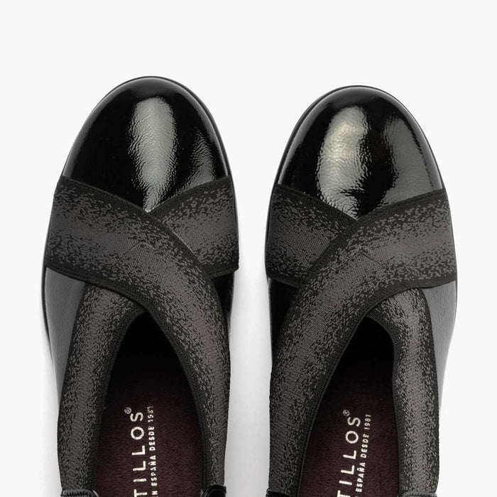 Pitillos Zapatos Elásticos Cruzados De Mujer Color Negro