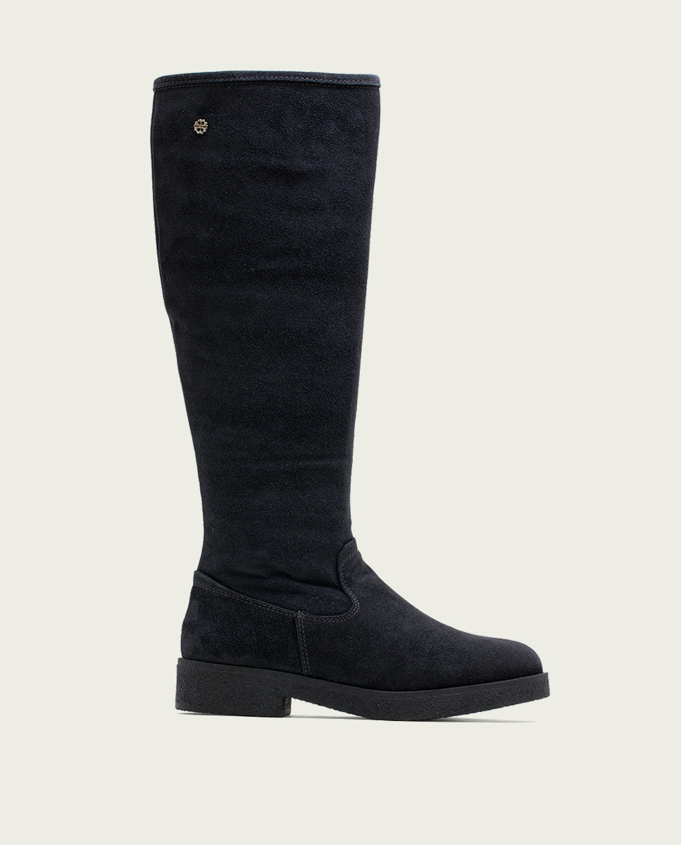 Porronet BOTAS ALTAS DE PIEL CARBÓN CON CREMALLERA DUNA