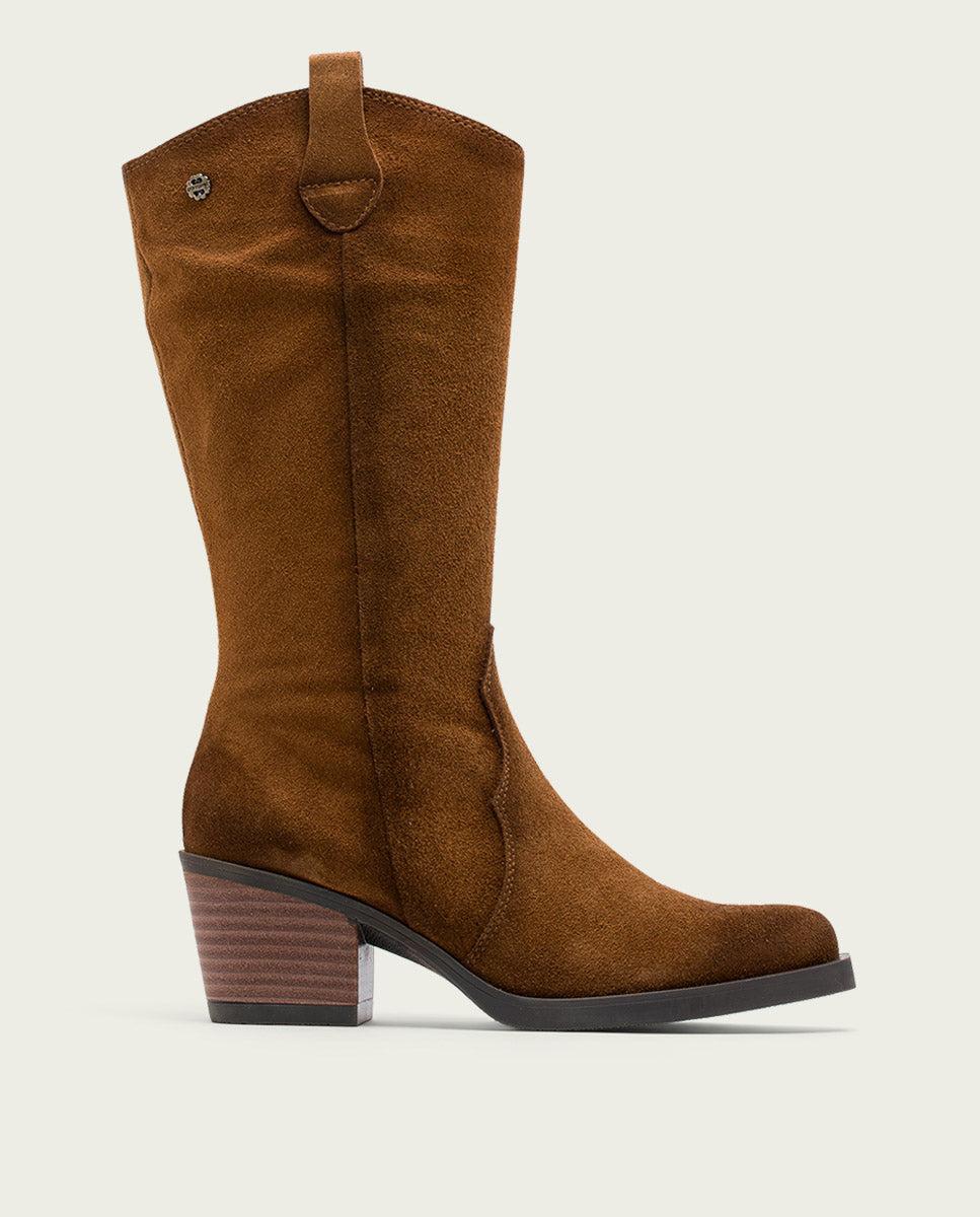 Porronet BOTAS COWBOY DE PIEL CUERO CON CREMALLERA HILDA