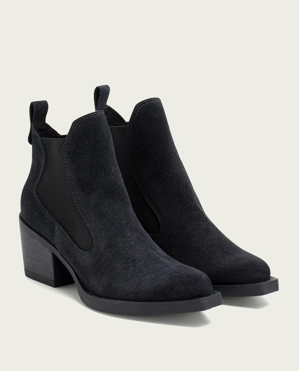 Porronet BOTINES COWBOY DE PIEL CARBÓN CON ELÁSTICOS HADLEY