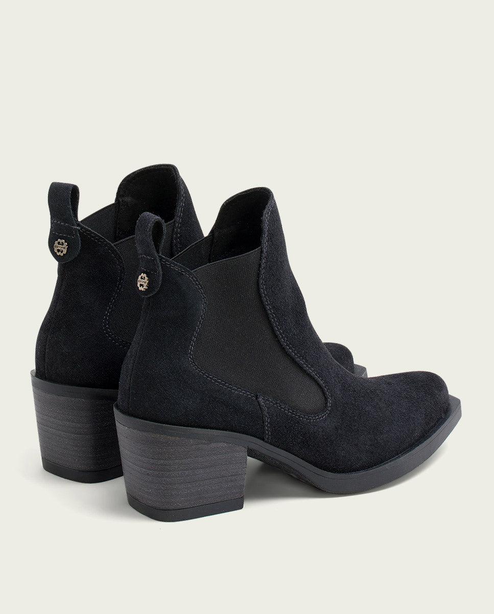 Porronet BOTINES COWBOY DE PIEL CARBÓN CON ELÁSTICOS HADLEY