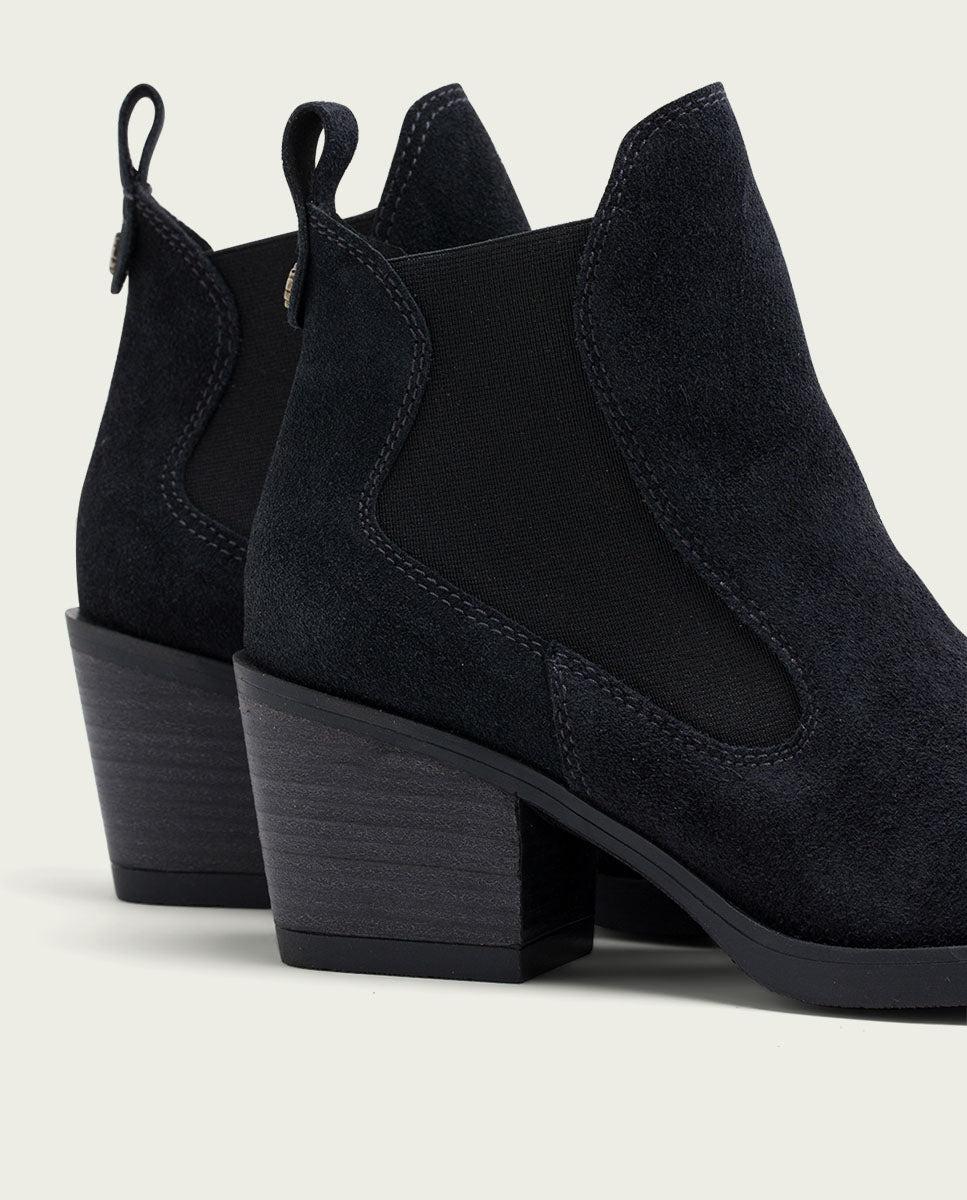 Porronet BOTINES COWBOY DE PIEL CARBÓN CON ELÁSTICOS HADLEY