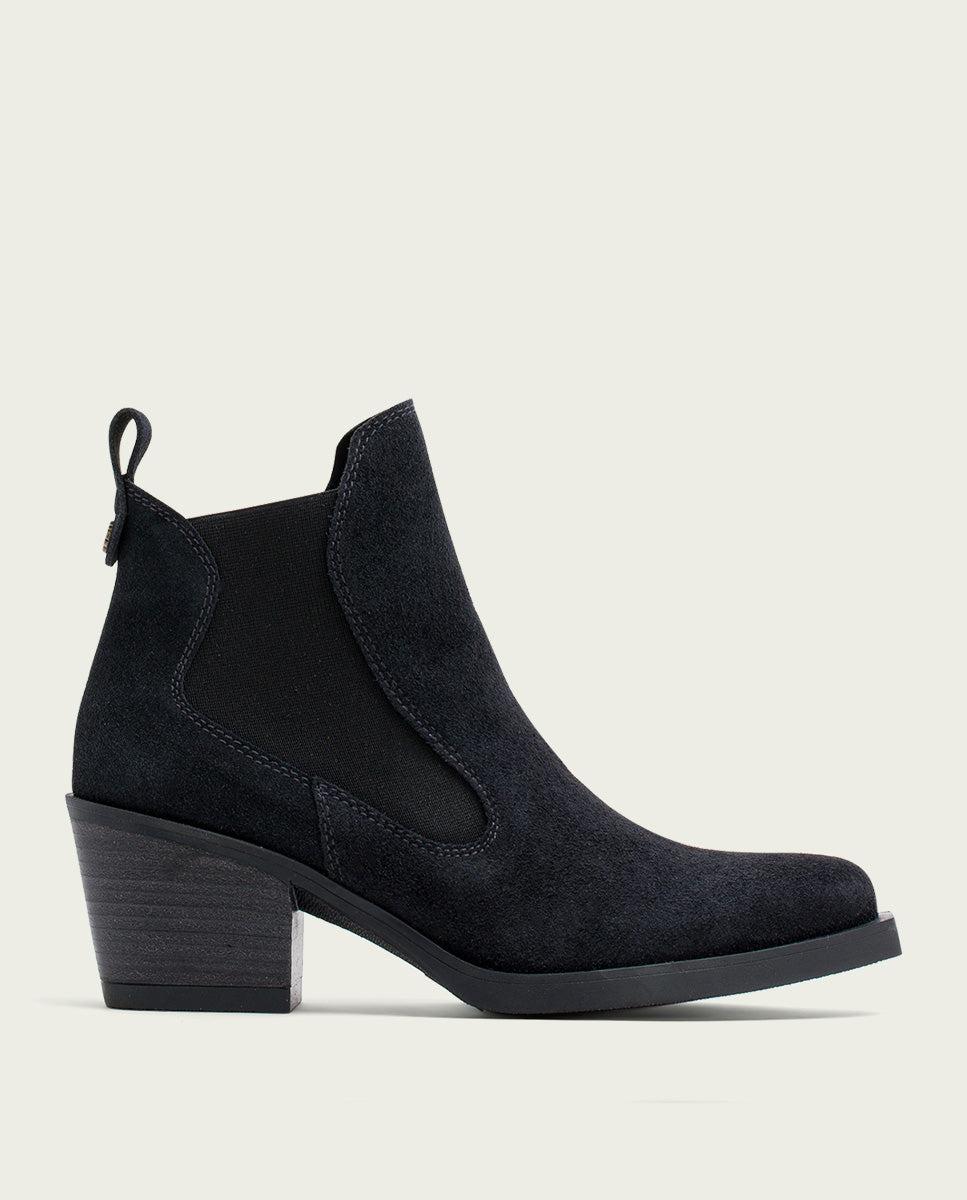 porronet BOTINES COWBOY DE PIEL CARBÓN CON ELÁSTICOS HADLEY