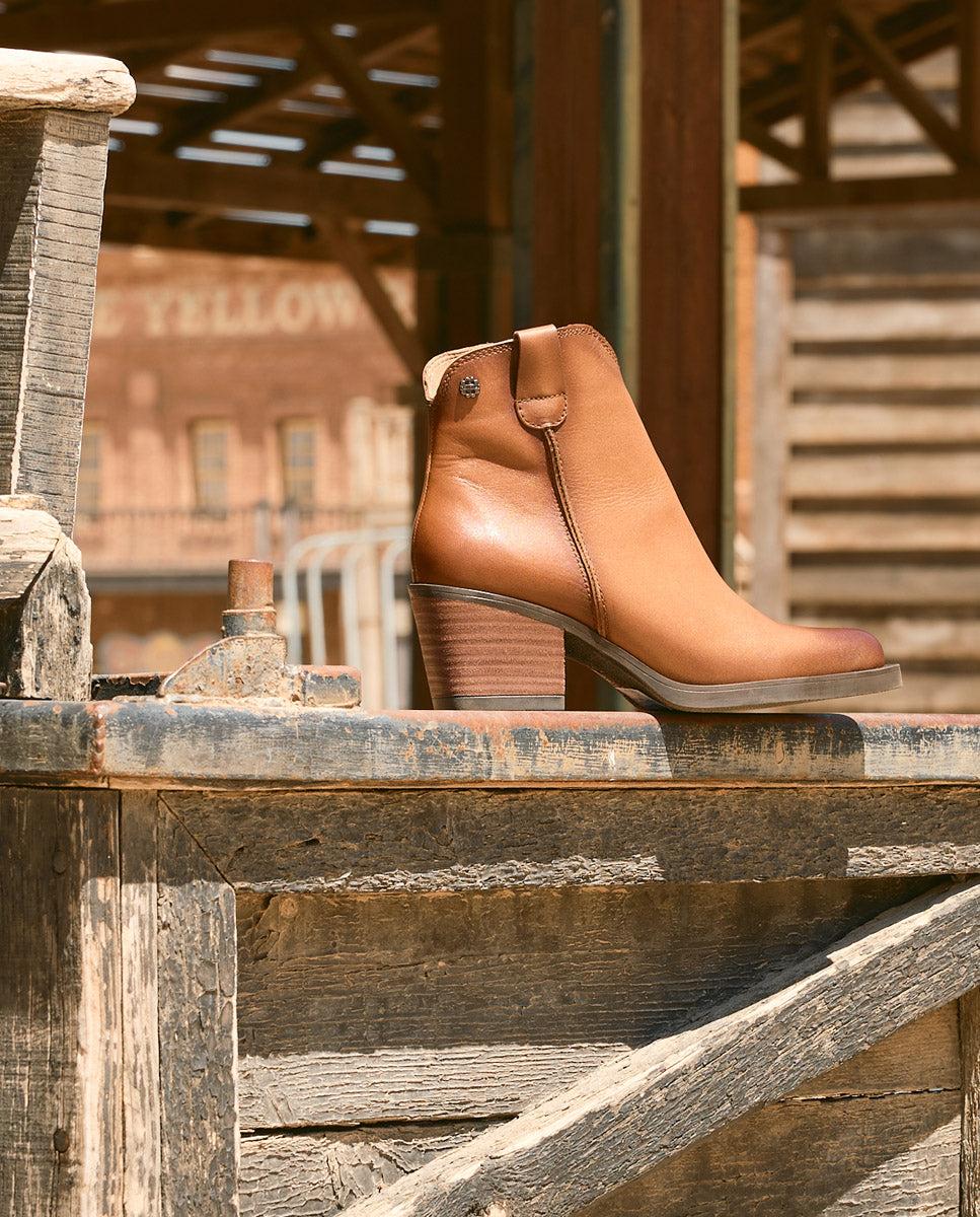 porronet BOTINES COWBOY DE PIEL CUERO CON CREMALLERA HADRIA