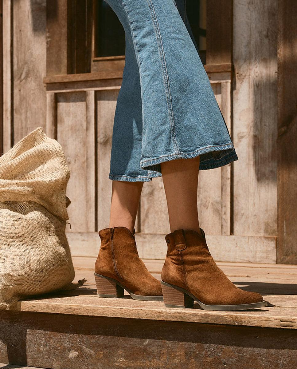 porronet BOTINES COWBOY DE PIEL CUERO CON CREMALLERA HEBE