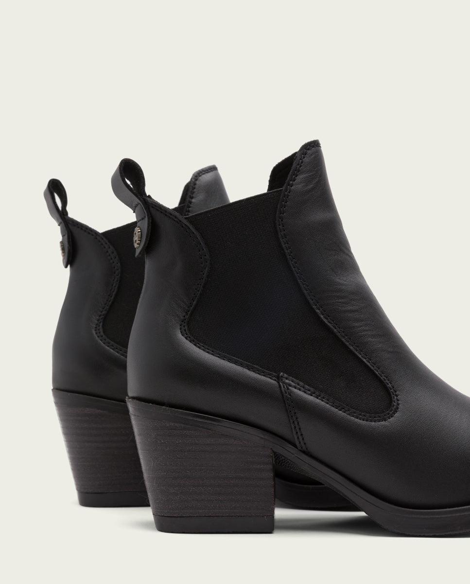 Porronet BOTINES COWBOY DE PIEL NEGRA CON ELÁSTICOS HADDIE