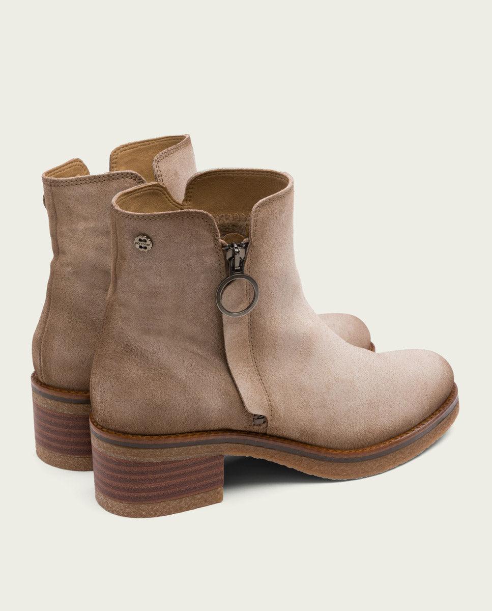 Porronet BOTINES DE PIEL ARENA CON CREMALLERA GLEDA