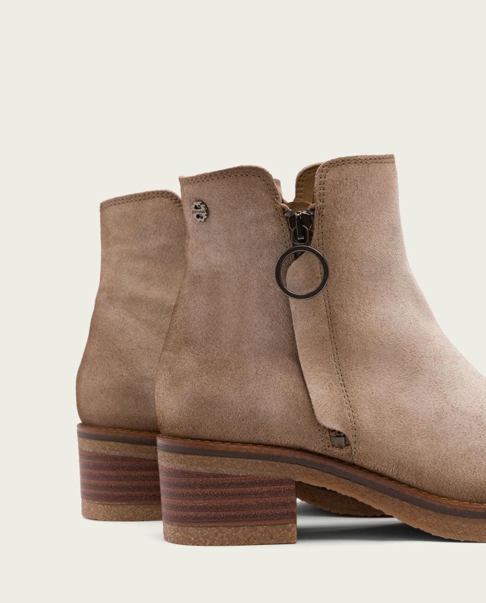 Porronet BOTINES DE PIEL ARENA CON CREMALLERA GLEDA