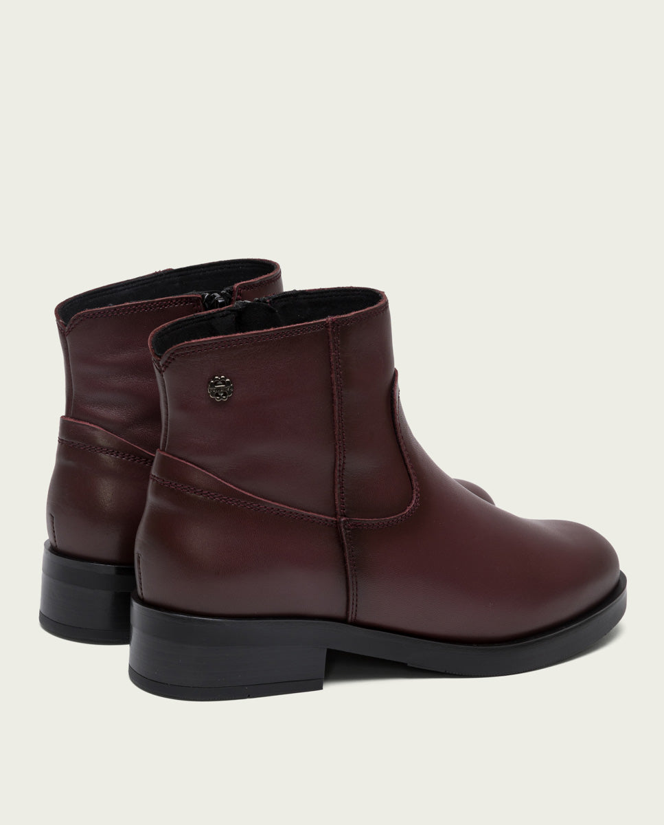Porronet BOTINES DE PIEL BURDEOS CON CREMALLERA EINES