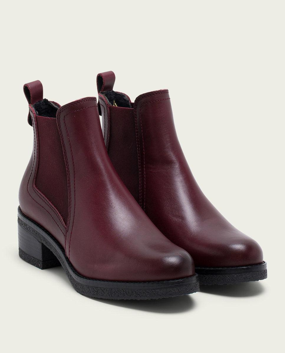 Porronet BOTINES DE PIEL BURDEOS CON ELÁSTICOS GIANNINA