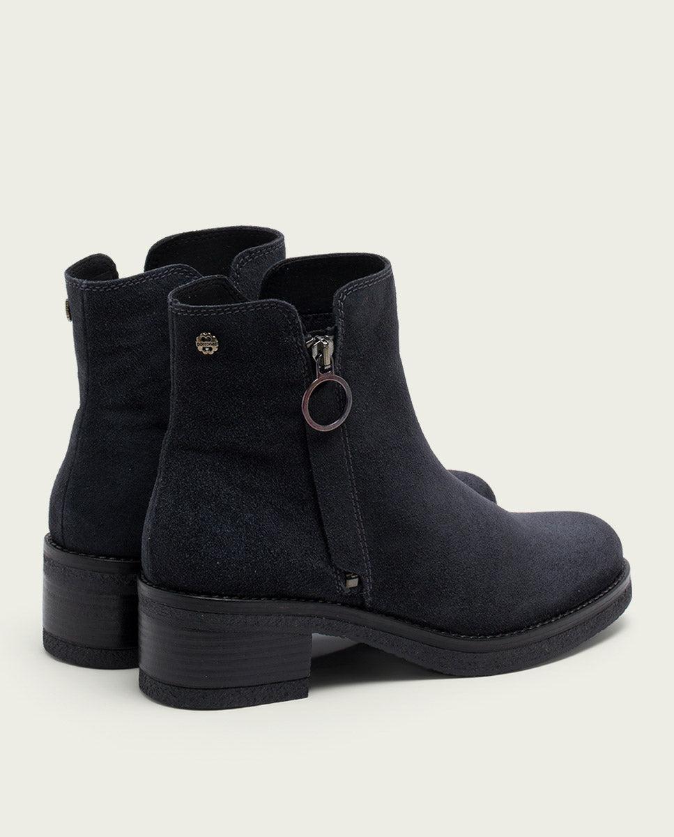 Porronet BOTINES DE PIEL CARBÓN CON CREMALLERA GLEDA