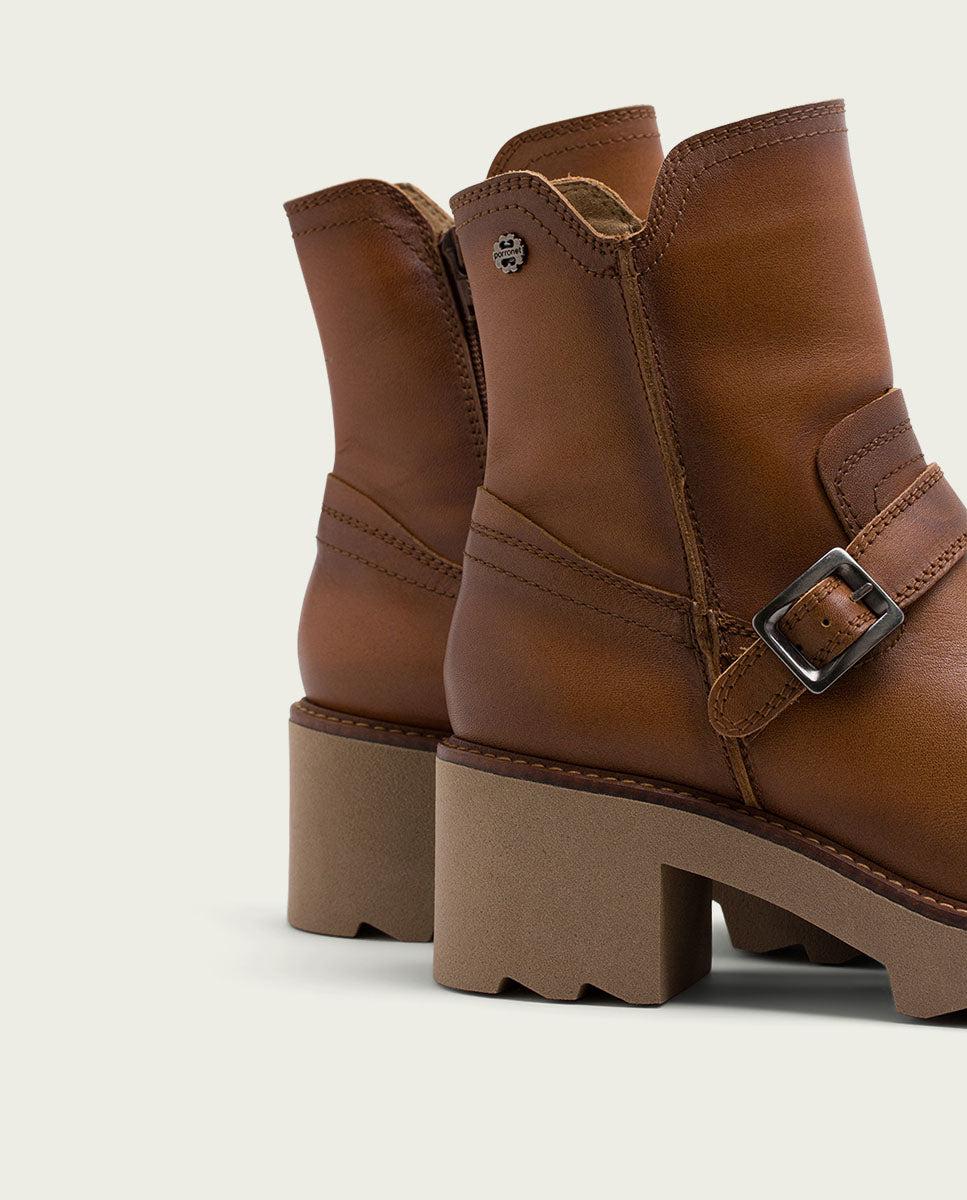 Porronet BOTINES DE PIEL CON CREMALLERA CUERO MALIA