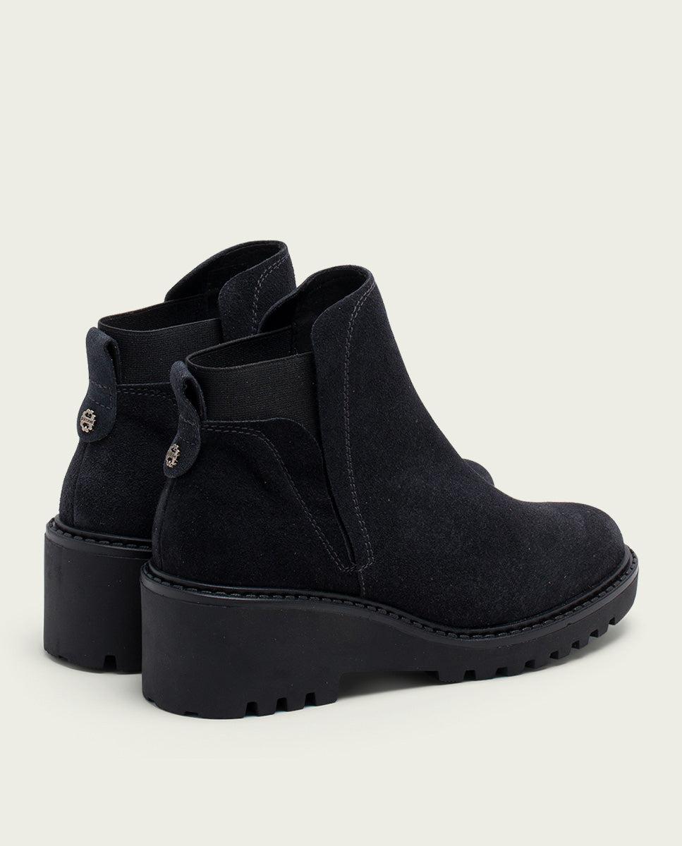 Porronet BOTINES DE PIEL CON CUÑA CON ELÁSTICO CARBÓN LIV