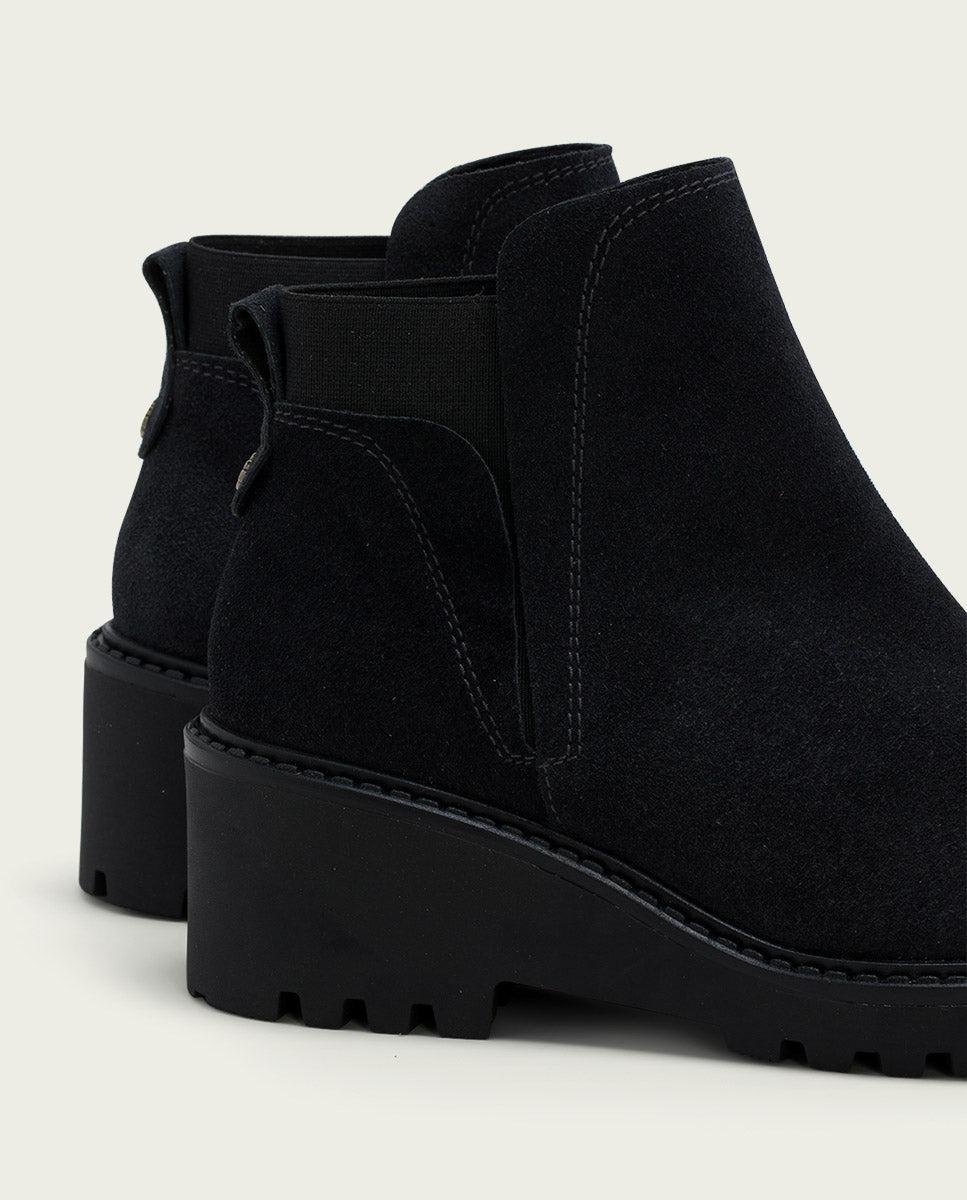 Porronet BOTINES DE PIEL CON CUÑA CON ELÁSTICO CARBÓN LIV