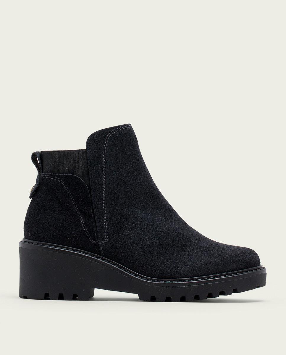 porronet BOTINES DE PIEL CON CUÑA CON ELÁSTICO CARBÓN LIV