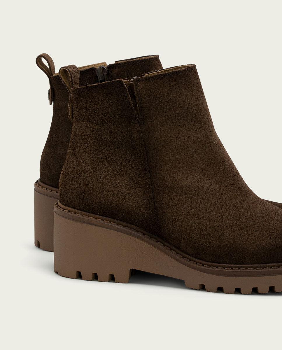 Porronet BOTINES DE PIEL CON CUÑA Y CREMALLERA MOKA LIDIA