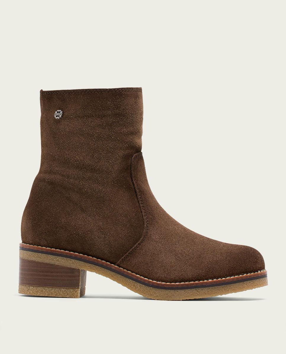 Porronet BOTINES DE PIEL MOKA CON CREMALLERA GIUNIA