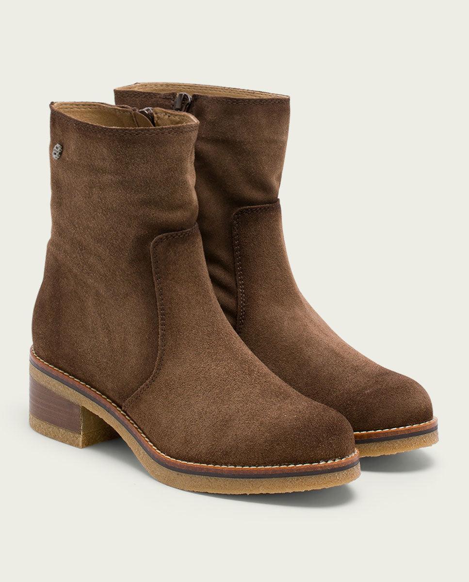 Porronet BOTINES DE PIEL MOKA CON CREMALLERA GIUNIA