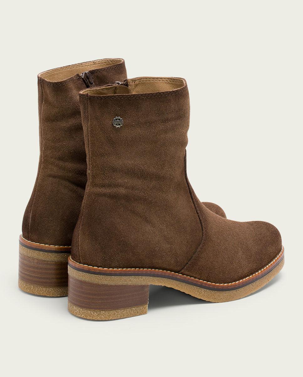 Porronet BOTINES DE PIEL MOKA CON CREMALLERA GIUNIA