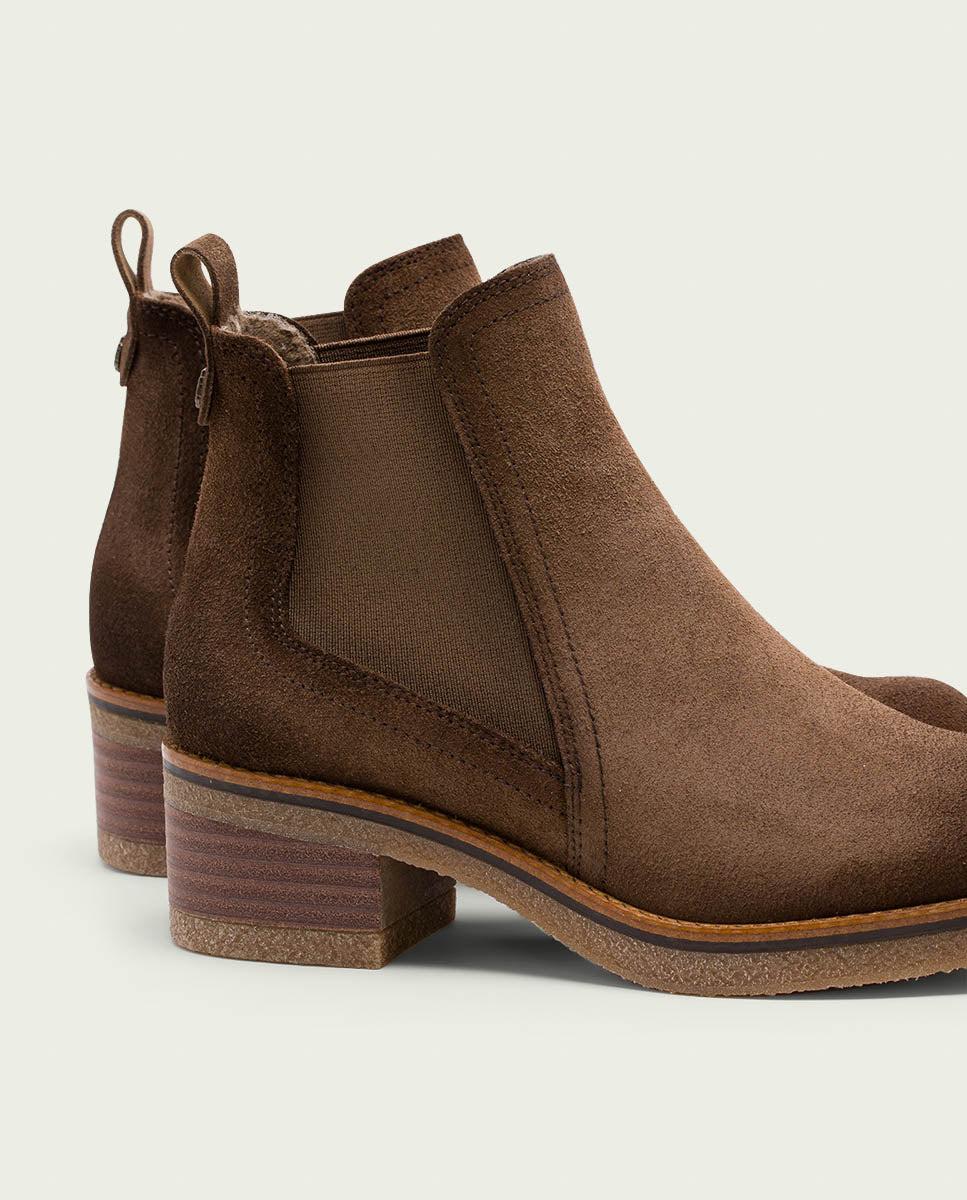 Porronet BOTINES DE PIEL MOKA CON ELÁSTICOS GILLIAN