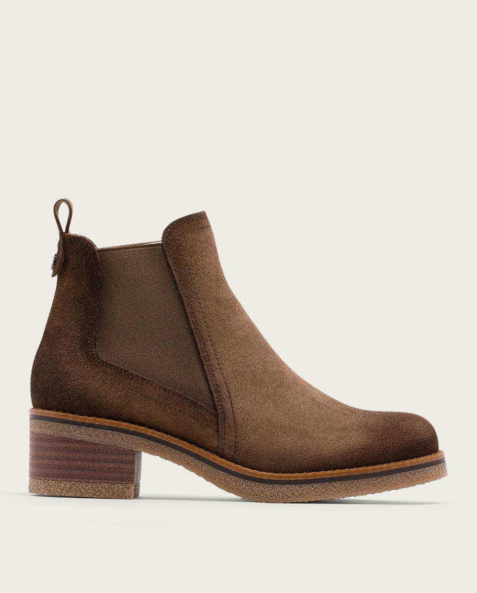 porronet BOTINES DE PIEL MOKA CON ELÁSTICOS GILLIAN