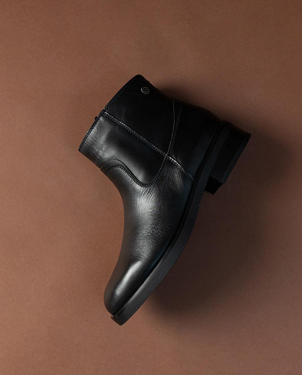 Porronet BOTINES DE PIEL NEGROS CON CREMALLERA EINES