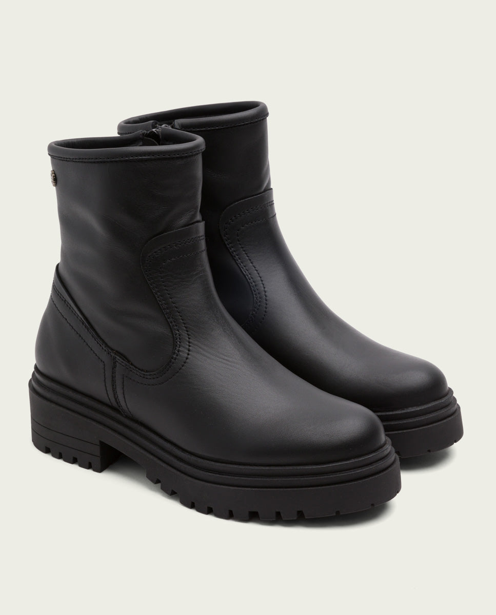 Porronet BOTINES DE PIEL NEGROS CON CREMALLERA FIALA