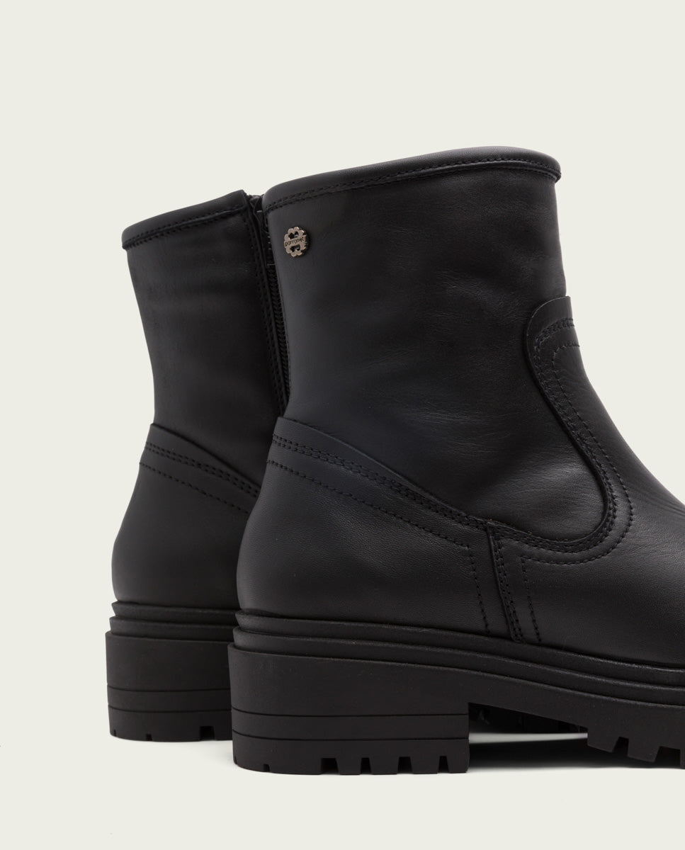 Porronet BOTINES DE PIEL NEGROS CON CREMALLERA FIALA