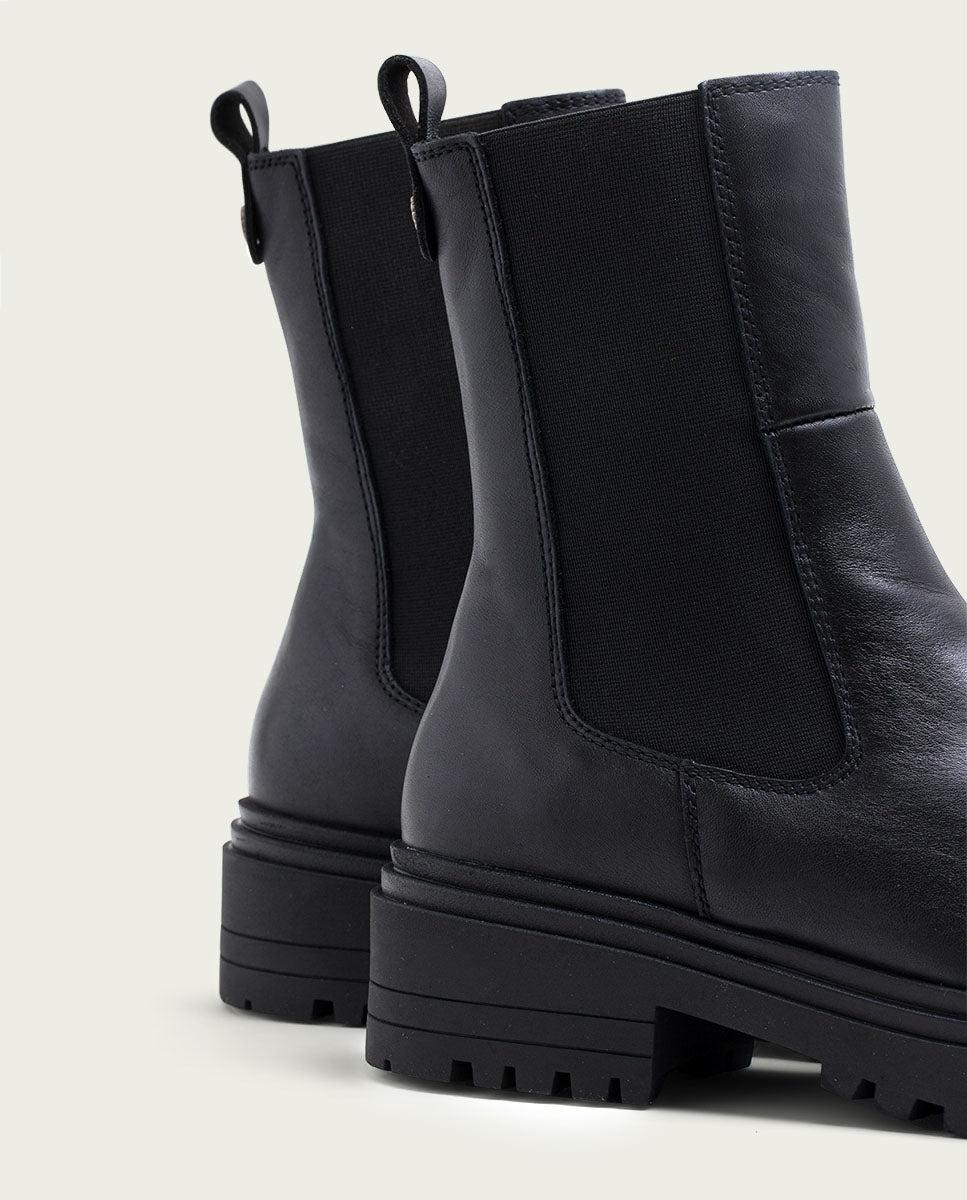 Porronet BOTINES DE PIEL NEGROS CON ELASTICOS FILIS