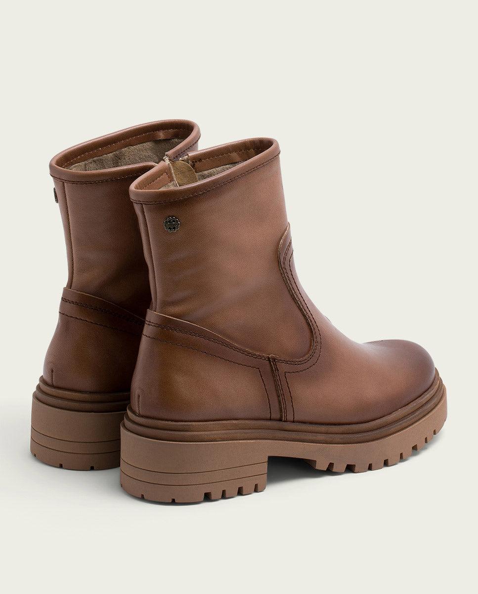 Porronet BOTINES DE PIEL TAUPE CON CREMALLERA FIALA