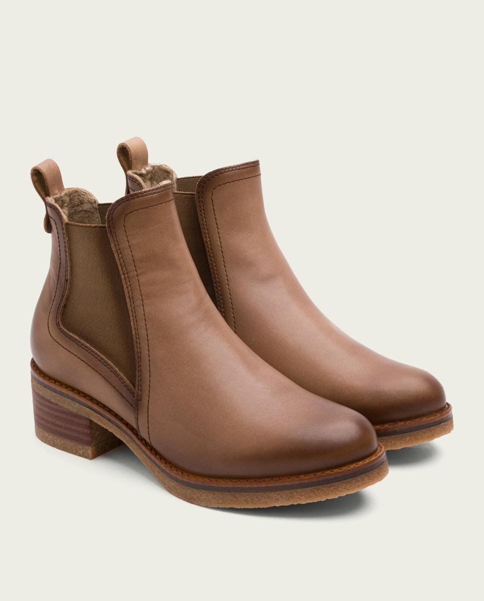 Porronet BOTINES DE PIEL TAUPE CON ELÁSTICOS GIANNINA