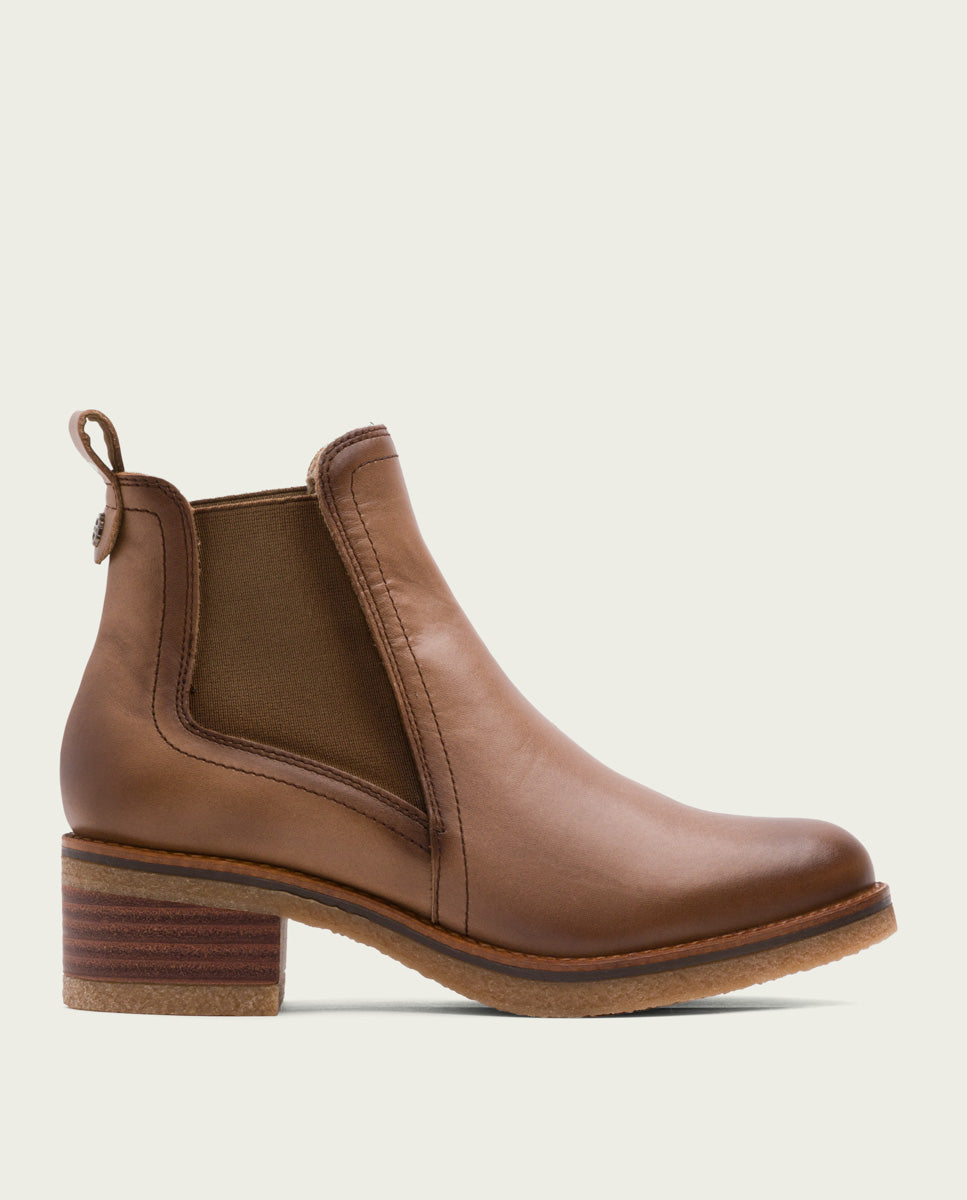 porronet BOTINES DE PIEL TAUPE CON ELÁSTICOS GIANNINA